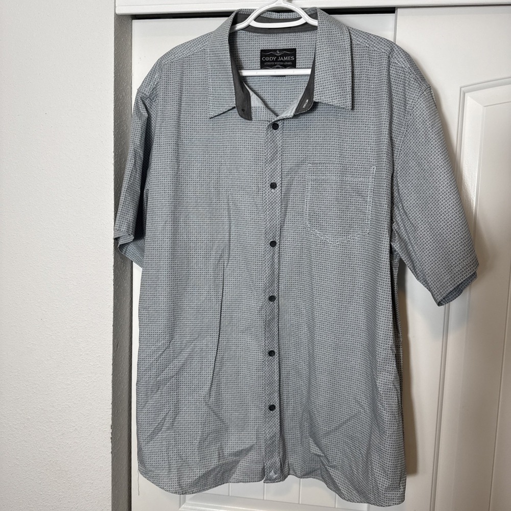 Cody James Shirt Men's XL Button Up Short Sleeve Western Traditional Fit Gray